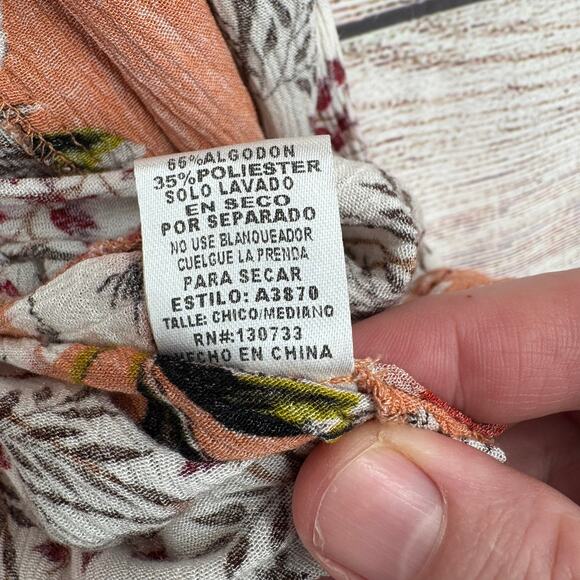 Umgee USA Floral Open Front Kimono Womens S/M Pink White Red - Picture 8 of 10